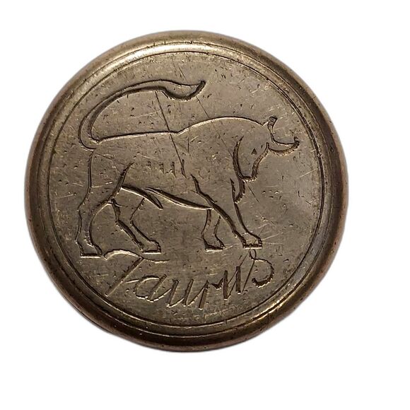 Zodiac Taurus pill trinket ring box vintage french pewter - Picture 1 of 5